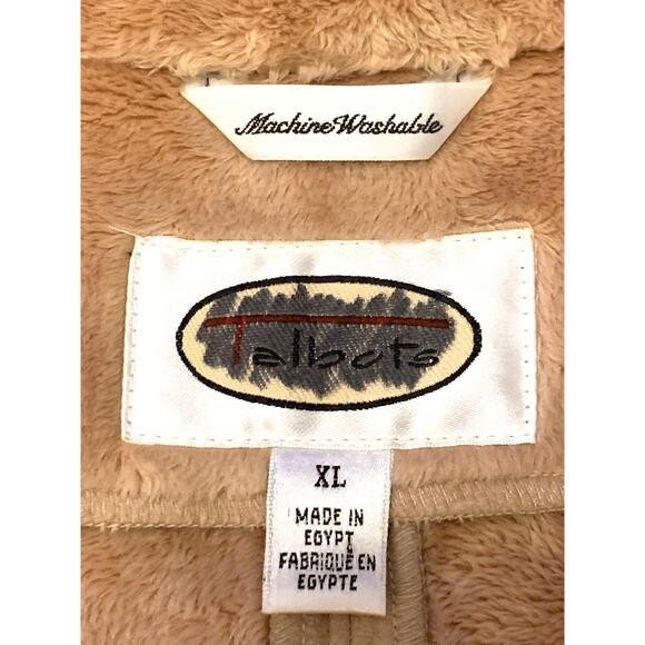 Talbots Womens Coat Faux Suede Shearling Lining Trim Button Front Size XL Camel - Picture 3 of 15